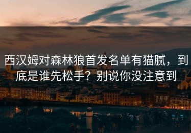 西汉姆对森林狼首发名单有猫腻，到底是谁先松手？别说你没注意到