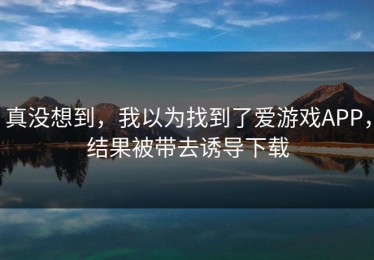 真没想到，我以为找到了爱游戏APP，结果被带去诱导下载