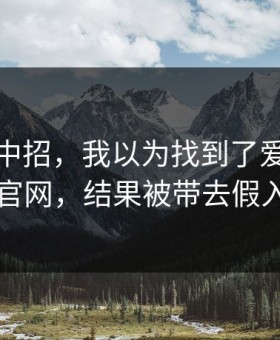 我差点中招，我以为找到了爱游戏体育官网，结果被带去假入口