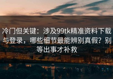 冷门但关键：涉及99tk精准资料下载与登录，哪些细节最能辨别真假？别等出事才补救
