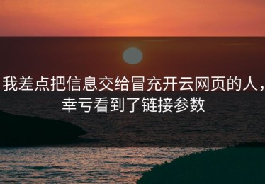 我差点把信息交给冒充开云网页的人，幸亏看到了链接参数