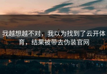 我越想越不对，我以为找到了云开体育，结果被带去伪装官网