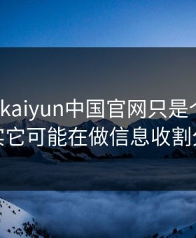 你以为kaiyun中国官网只是个入口，其实它可能在做信息收割分流