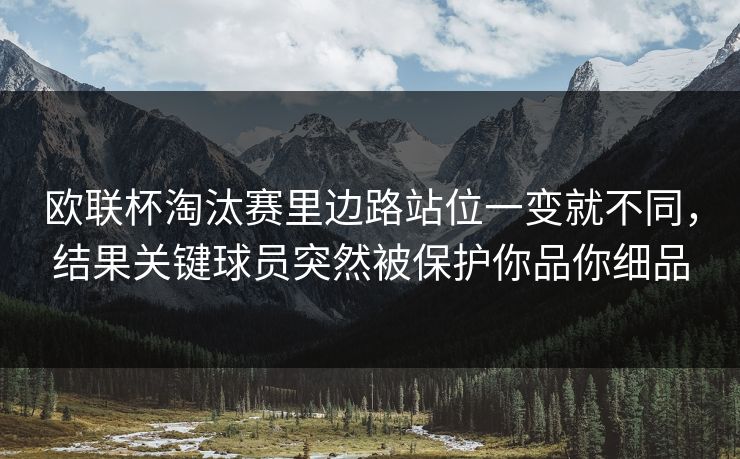 欧联杯淘汰赛里边路站位一变就不同，结果关键球员突然被保护你品你细品