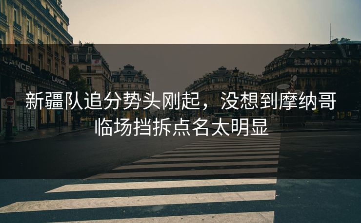 新疆队追分势头刚起,没想到摩纳哥临场挡拆点名太明显 新疆队追分势头刚起,没想到摩纳哥临场挡拆点名太明显