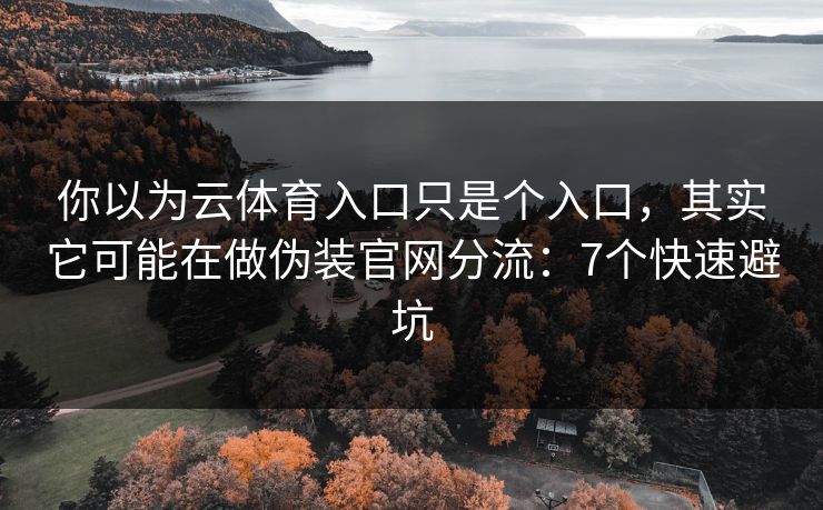 你以为云体育入口只是个入口，其实它可能在做伪装官网分流：7个快速避坑