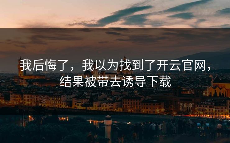 我后悔了，我以为找到了开云官网，结果被带去诱导下载